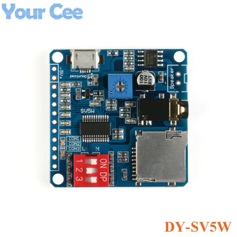 DY-SV17F DY-SV5W DY-SV8F DY-HV20T DY-HV8F DY-SV19R Voice Playback Module MP3 Music Player UART I/O Trigger Amplifier Board