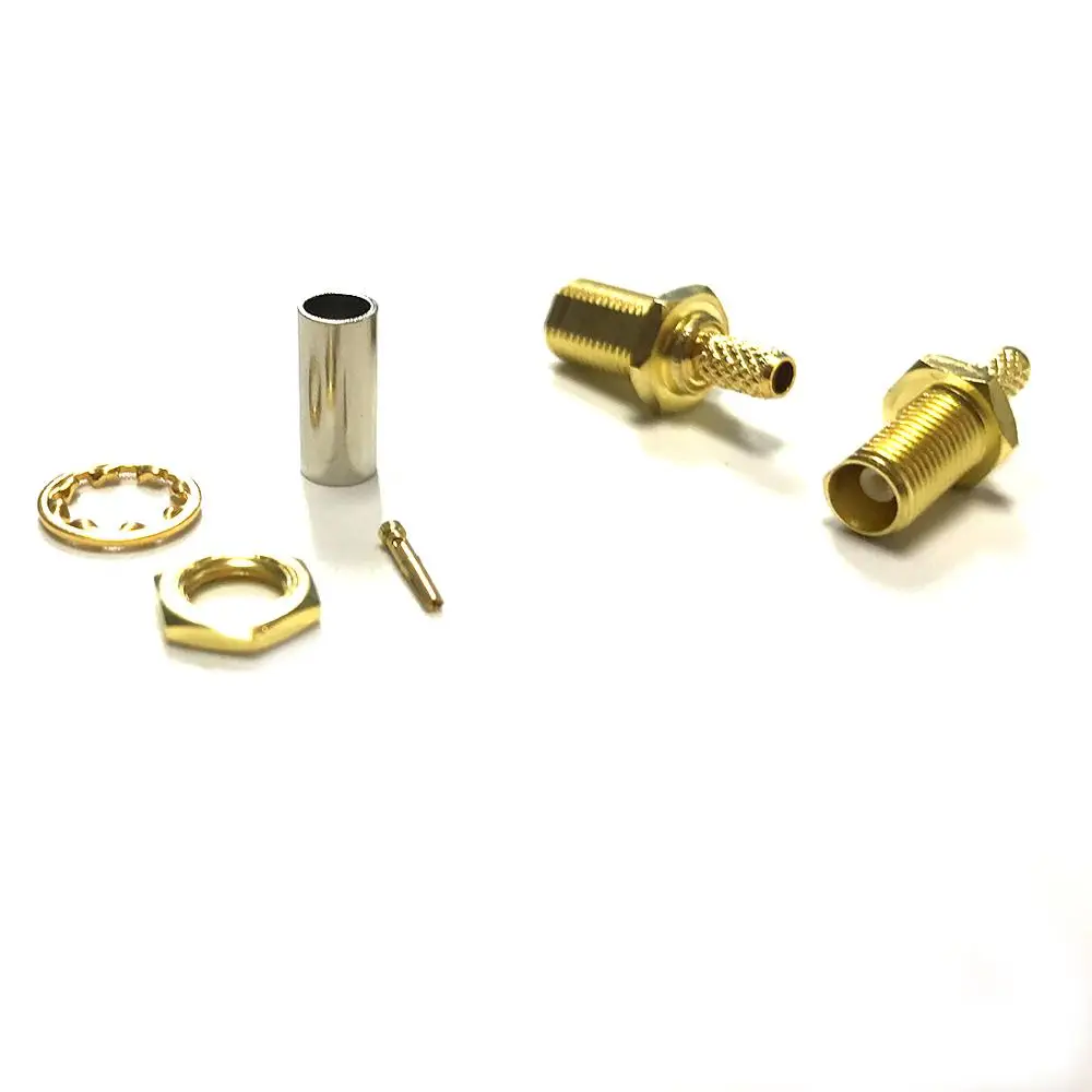 

Brand New 1pc MCX Female nut RF coax connector crimp for RG316 RG174 cable Straight Goldplated