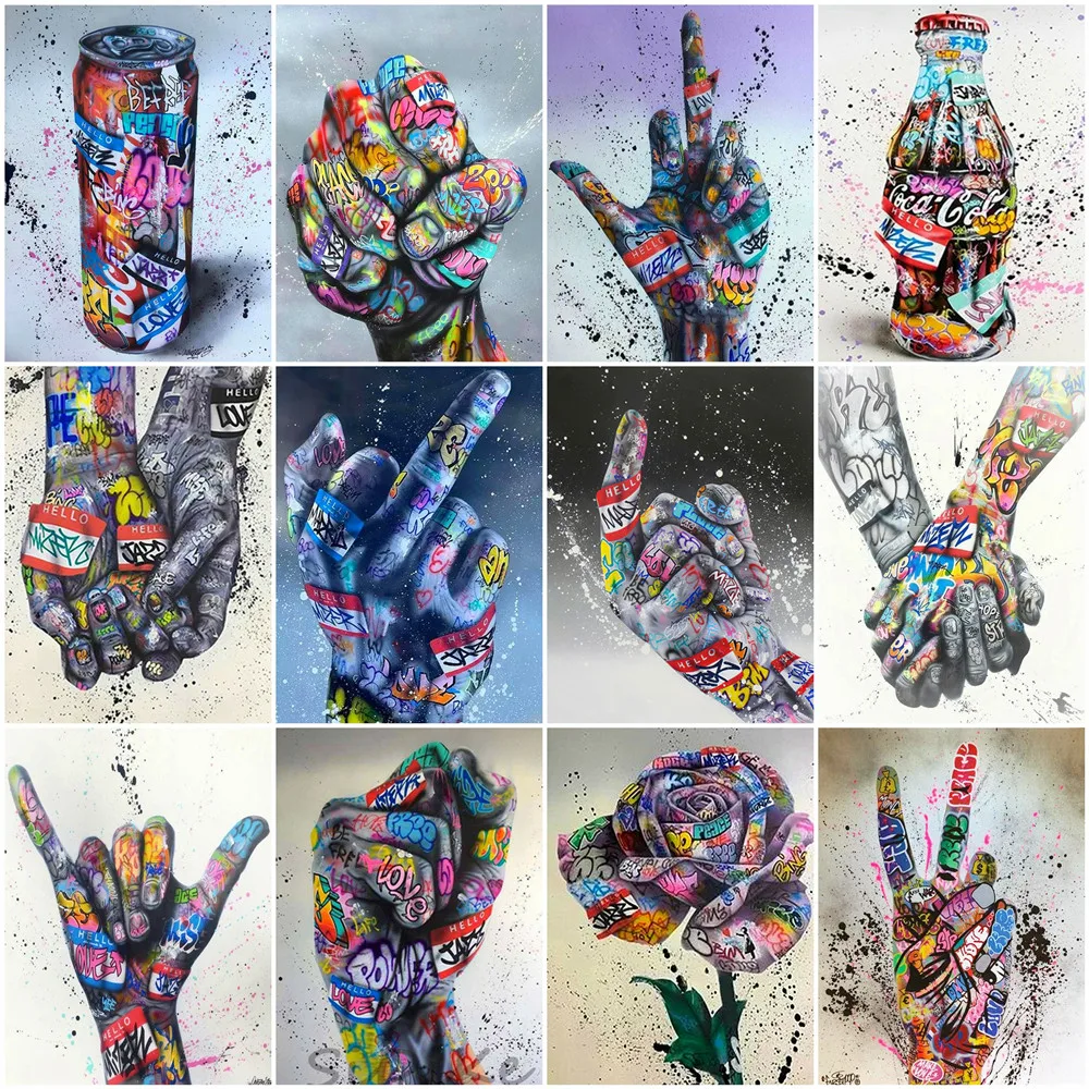 

DIYDP 5D DIY Diamond Painting Graffiti Pop Art Kit Full Drill Embroidery Cross Stitch Mosaic Art Picture of Rhinestones Decor