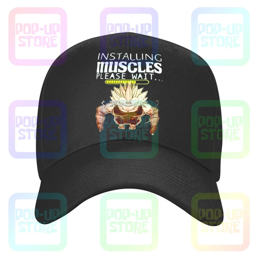 Vegeta Majin Installing Muscles Please Wait Caps Baseball Cap