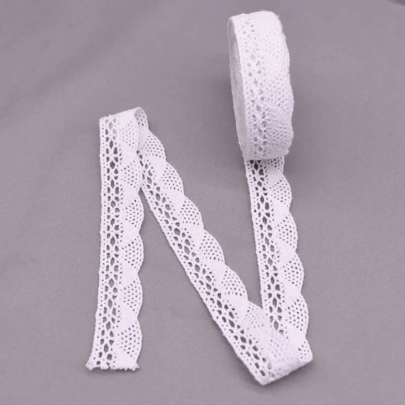 10 Yards White Lace Roll Embroidered Milk Silk Lace Trim Fabric Ribbon Handmade DIY Clothing Accessories Sewing Fabric Trimmings