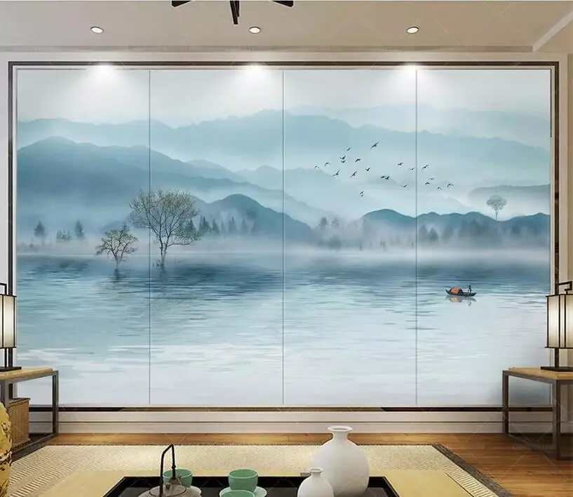 

Bacal Custom 3D wallpaper mural Luxurious atmosphere Artistic Ink landscape forest New TV sofa backdrop wall 16d wallpaper tapet