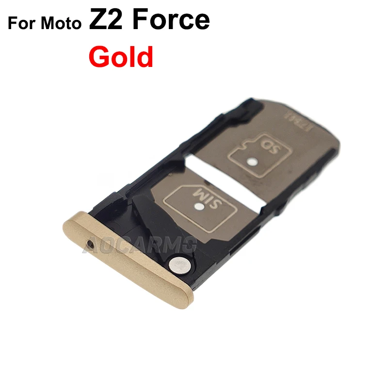 Aocarmo Nano Sim Card Tray MicroSD Slot Holder untuk Motorola Moto Z2 Froce Suku Cadang Pengganti