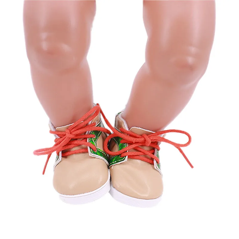 Cute Doll Shoes 7 cm High Quality For 18 Inch American Doll Girl Toy 43 Cm Baby New Born Clothes Accessories Our Generation