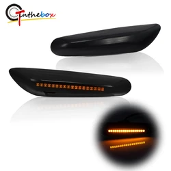 2PCS Smoked Lens Amber LED Car Front Bumper Side Marker Lights For BMW 1 3 5 Series E81 E82 E87 128i E90 E91 E92 E60 E61
