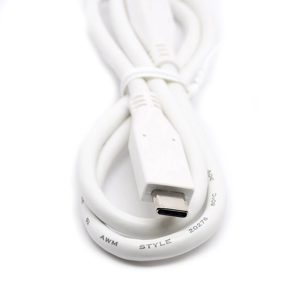 USB3.1 Tipe-C Kabel USB-C Male To Male Charge dan Kabel Data untuk Macbook Laptop dan Tablet 50Cm warna Putih 100W