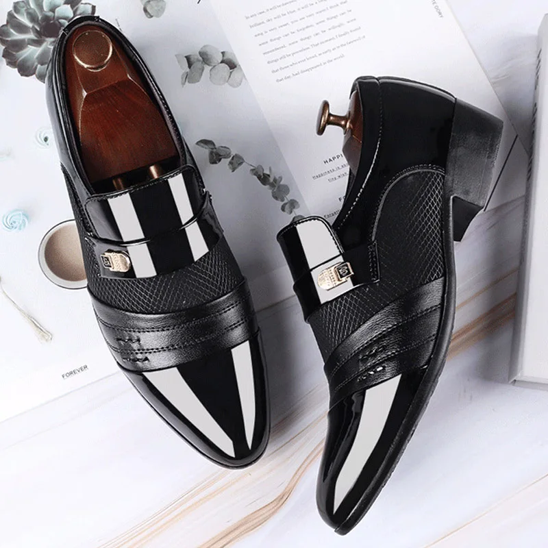 Mazefeng Fashion Slip On Men Dress Shoes Men Oxfords Fashion Business Dress Men Shoes 2020 New Classic Leather Men\'S Suits Shoes