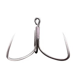 DYGYGYFZ 2Pcs Sharp Blade Anchor Hook Fishing Hooks High Carbon Steel Barbed Fishhooks Super Sharp Triple Hooks Sea Tackle