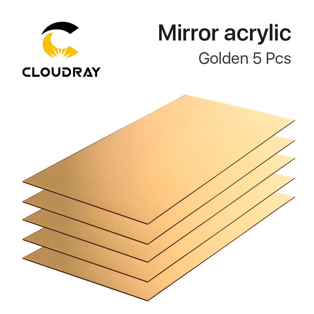 

Cloudray Mirror Acrylic 5pcs Gold Silver 30*60*0.3cm DIY Testing Material Wholesale for Co2 Cutting & Engraving Machine