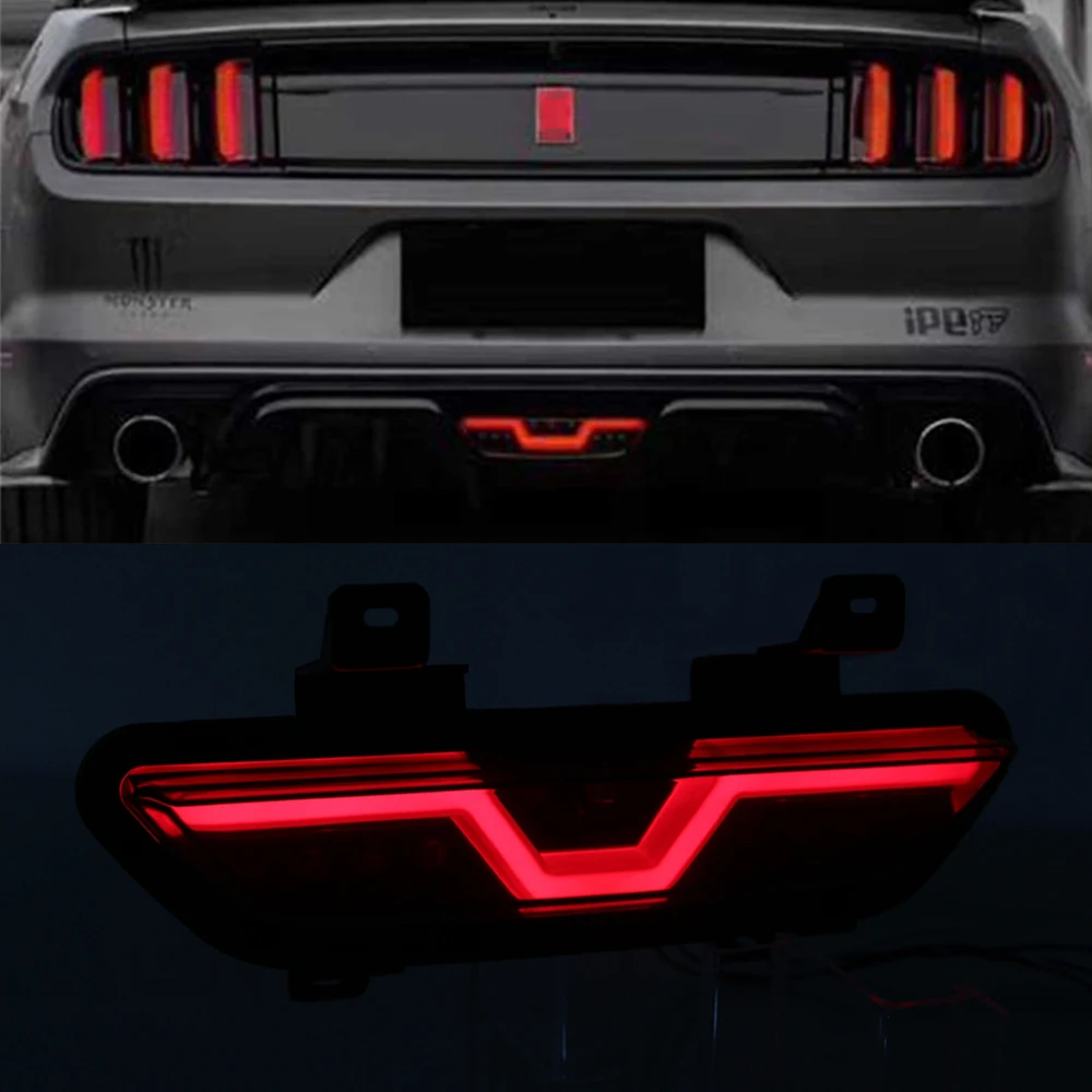 1Pcs Car LED Reflector Rear Fog Lamp Brake Light Backup Lamp Rear Bumper Light For Ford Mustang 2015 2016 2017 2018 2019 2020