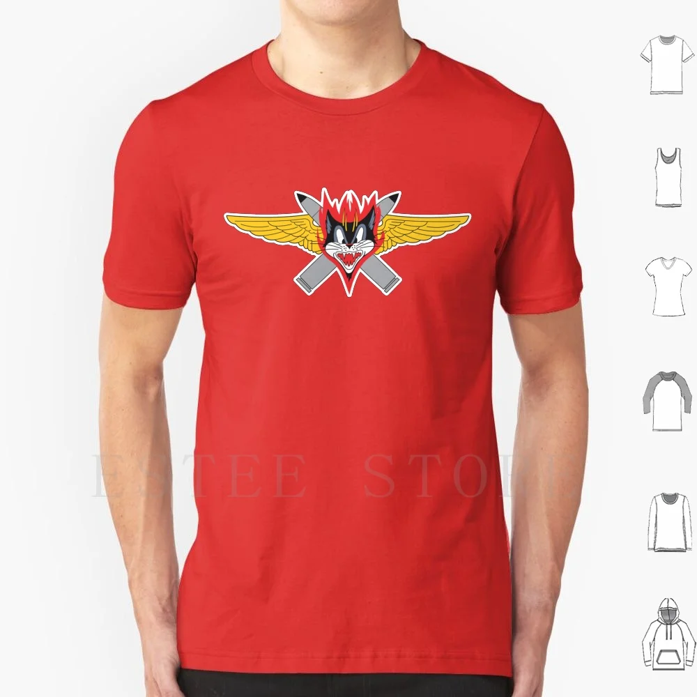 Vf-13 Fighter Squadron Insignia T Shirt DIY Big Size 100% Cotton Pzd Pzd501 Ww2 Air Force United States Navy Fighter Command