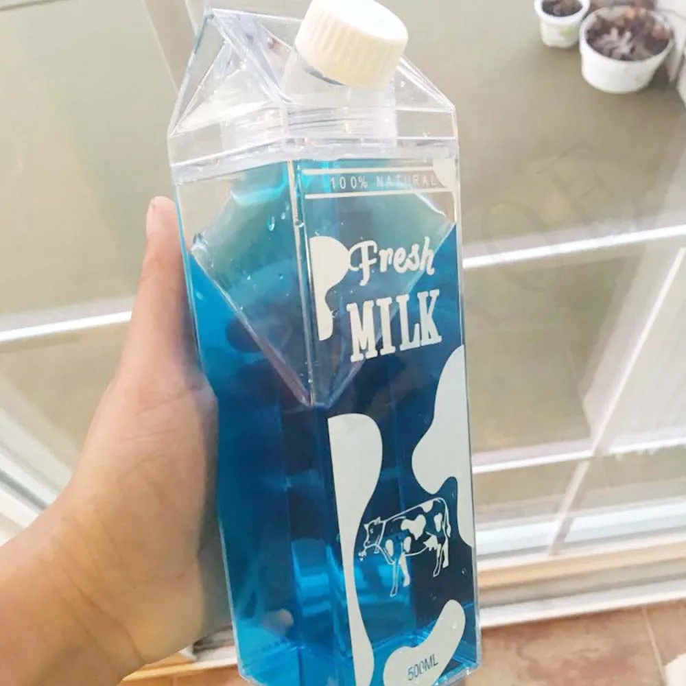 My Hot Sale Kitchen Items White Cow Sport Milk Water Bottle Heat Resistant Leakproof Transparent Drinking Climbing Camp Bottles
