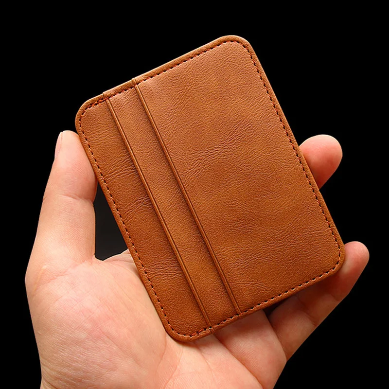 RFID Blocking PU leather Women Credit Card holder Mini Travel Wallet Bus Card Case ID Purse Coin Pocket Slim Men Cardholder