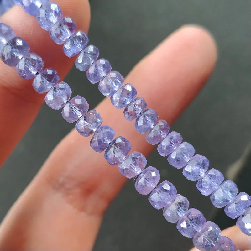 Imagem -02 - Tanzanite Facetada Grânulos para Fazer Jóias Faça Você Mesmo 7a 3.54 mm 20cm Fppj Atacado Pérolas Soltas