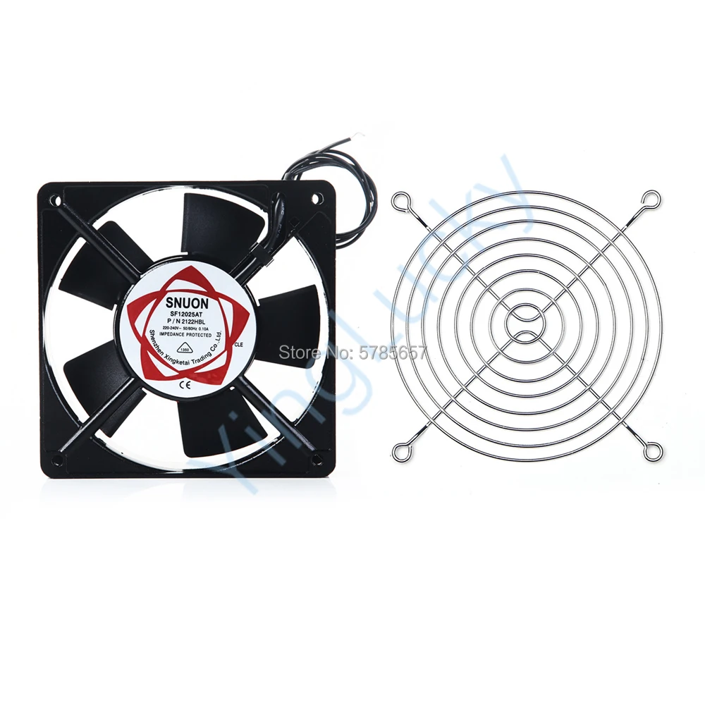 Arcade Cooling Fan with Iron Net, Square Metal Frame, Cabinet Fan for Crane Game Toy, Doll Machine Accessories, 120mm, AC 220V