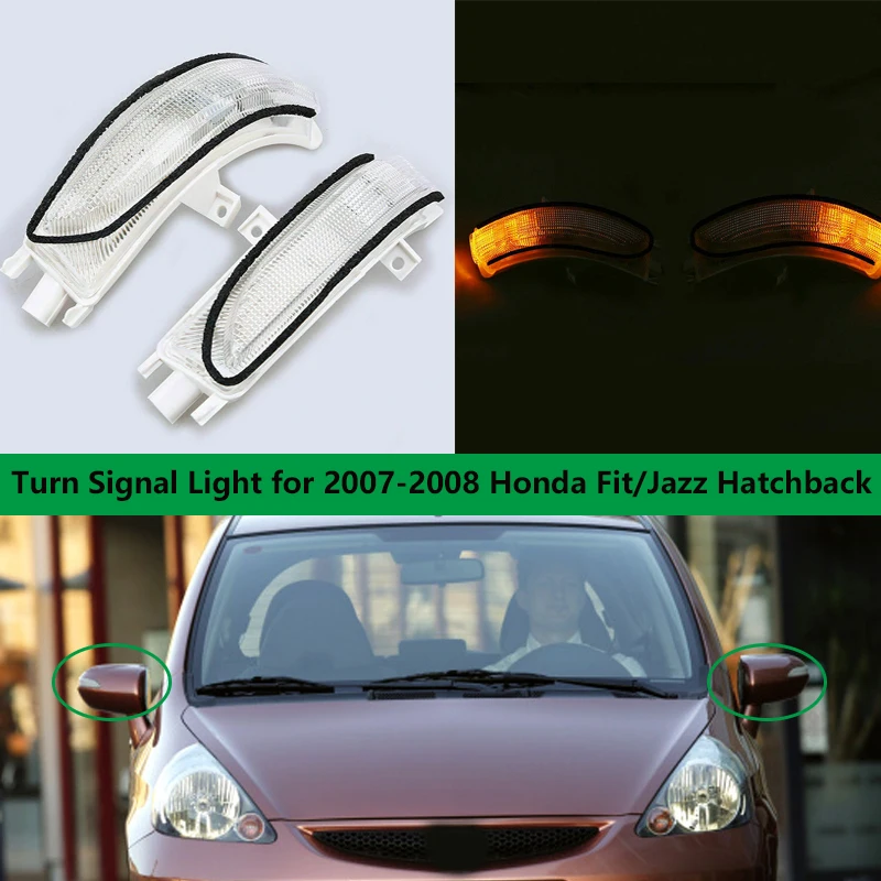 Rearview Side Mirror Light Turn Signal Flasher Lamp Fit for 2007-2008 Honda FIT Hatchback , Jazz Hatchback GD Series