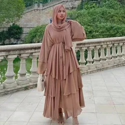 Abito in Chiffon Longue Kimono Femme Musulmane aperto Abaya Dubai turchia Islam arabo abito musulmano Abaya per donna caftano Marocain