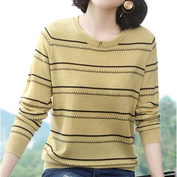 Jersey Mujer Invierno 2022 New Stripe Pullover Women Pink High Elastic Winter Fall Sweater Knitted Korean Style Pull Femme Hiver