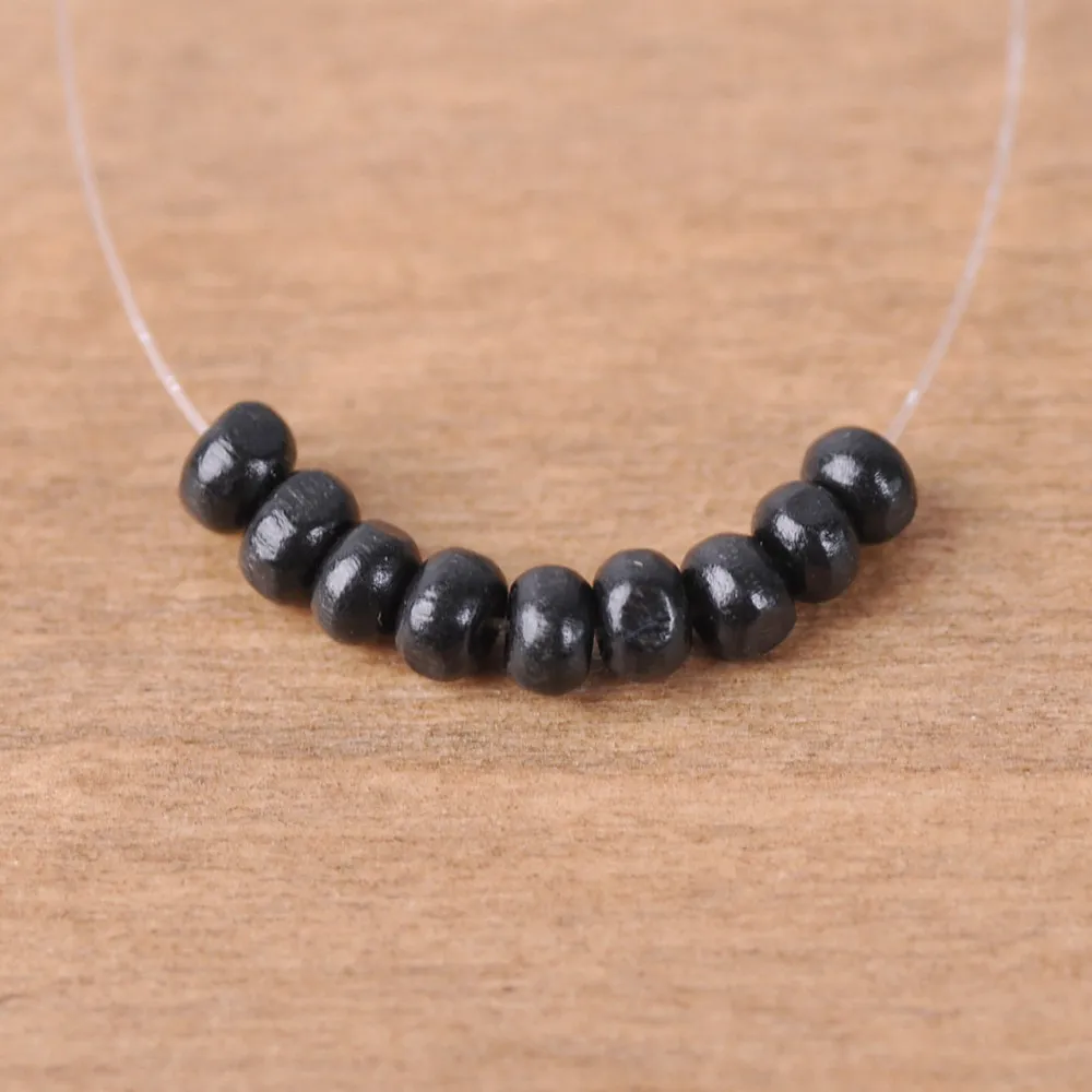 500pcs Round 4.5mm Plated Coated Color Natural Wood Small Loose Spacer Beads Lot for DIY Crafts Jewelry Making