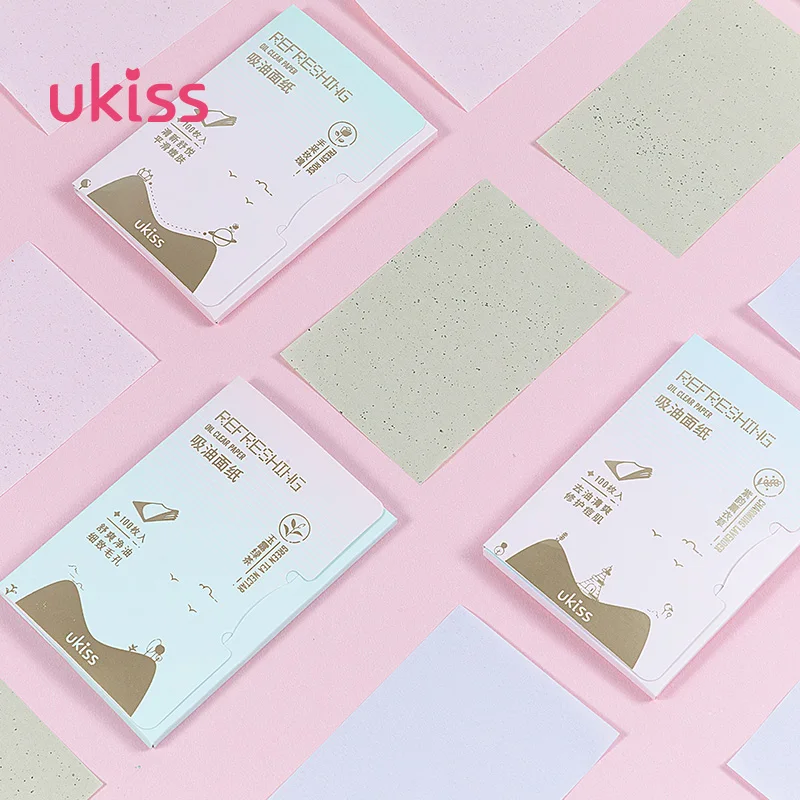 UKISS Oil-absorbing Paper Facial Cleansing Pores Oil Control and Oil Removal Protable Package (1 package include 100piece)