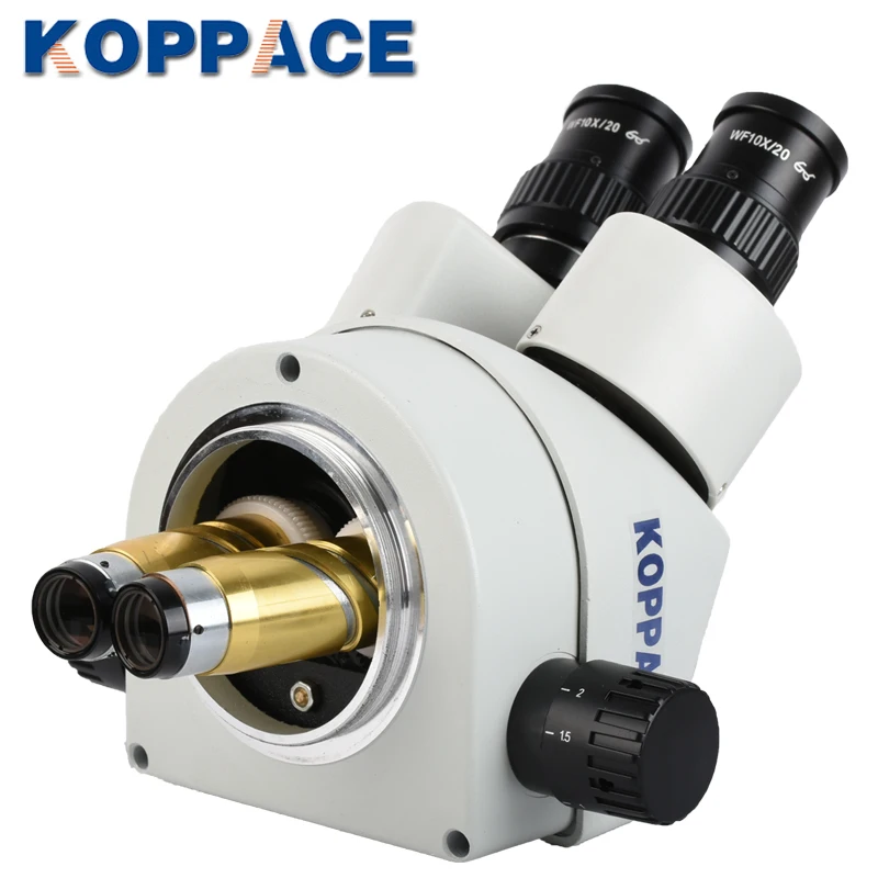 KOPPACE 3.5X-180X Trinocular Stereo Zoom Microscope With WF10X/20,WF20X/10 Eyepieces 0.5X and 2.0X Barlow Lens