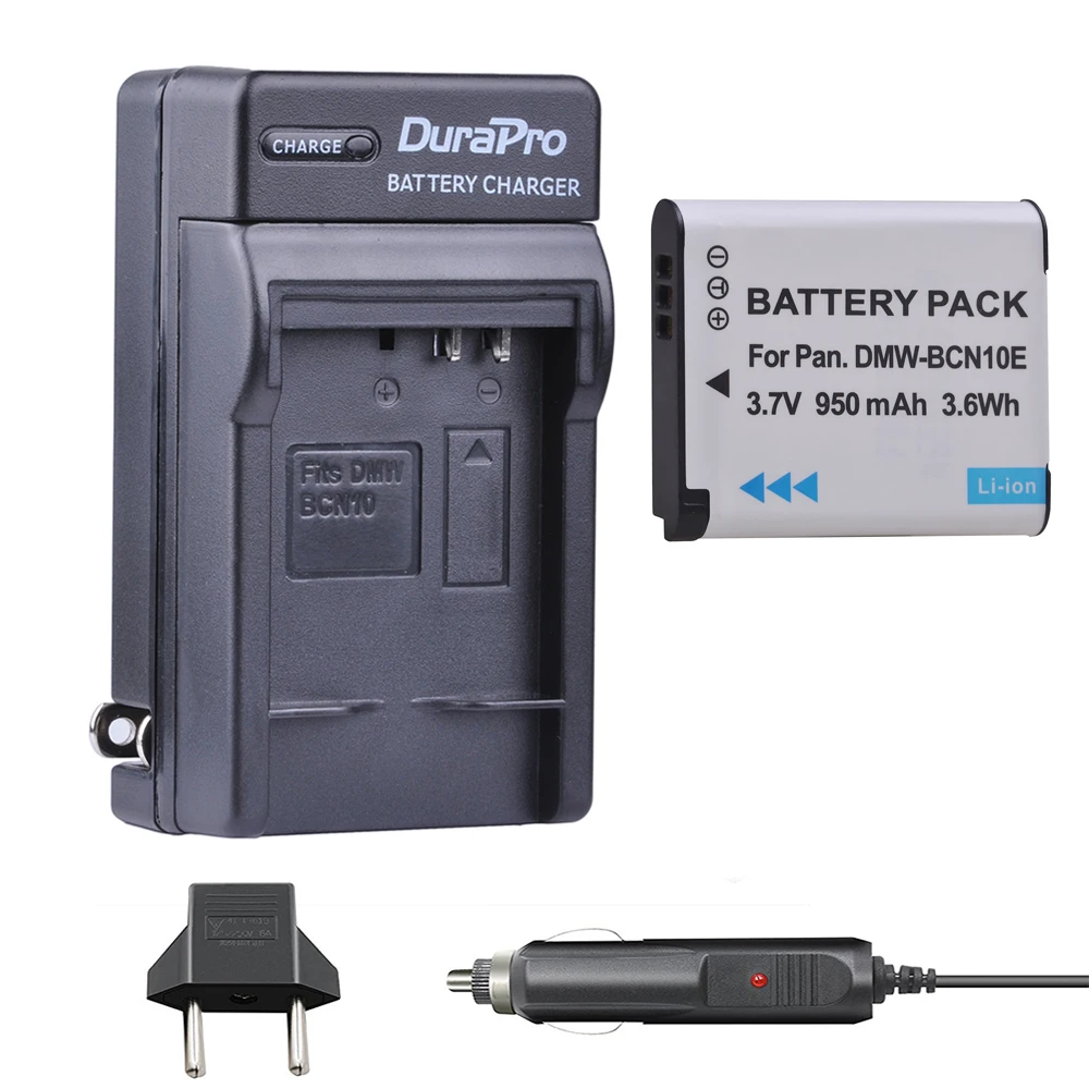 

1PC 950mAH DMW-BCN10 DMW BCN10 DMW-BCN10E Camera Battery + Car Charger for Panasonic Lumix DMC-LF1 Lumix LF1 LF1K LF1W Cameras