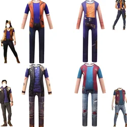 2021 Kids Zombies 2 Zed & Addison Cosplay Costume Boys Girls Anime Funny Party Bodysuit Halloween Carnival Fancy Dress Jumpsuits