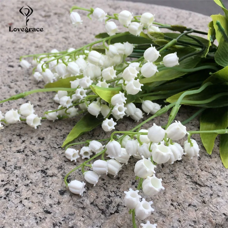 Lovegrace Convallaria Boeket Bruidsmeisje bos Bloemen Drop Verzending Bridal Lelie van de Vallei Bloem DIY Thuis Bruiloft Decor