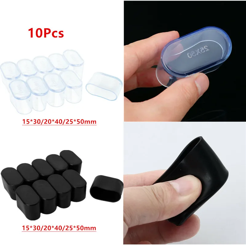 

10Pcs Oval Shape Rubber Furniture Foot Table Chair Leg End Caps Covers Tips Caps Floor Protectors for Home Patio Garden Office