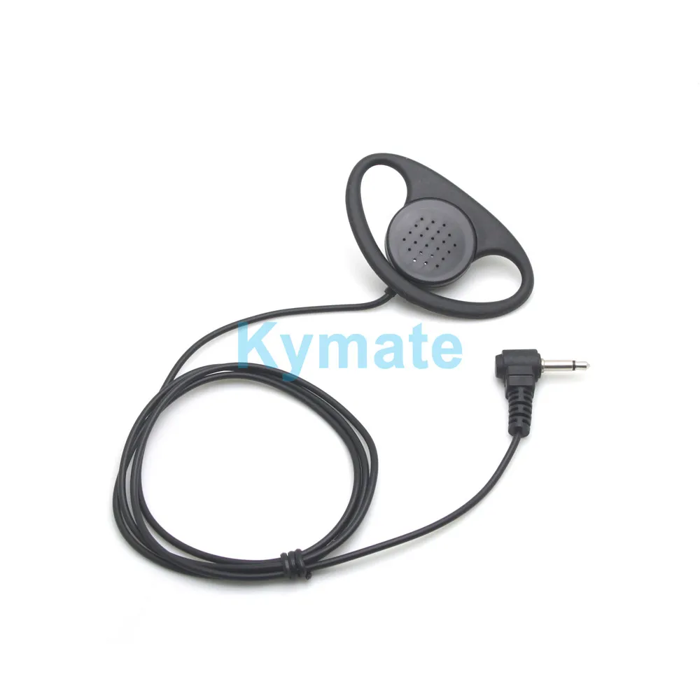 D-Shape 3.5 mm Single Earpiece Earphone Ear-hook Earphone With Spiral Cable Walkie Talkie Headset Polices Military Earphone