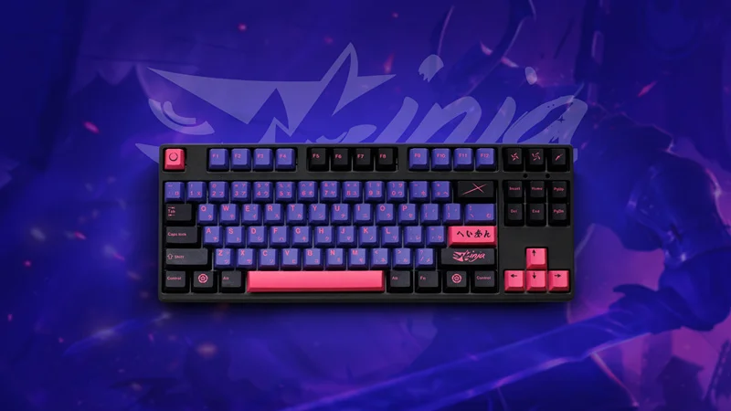 129 Keys/set Ninja Keycaps PBT Cherry Profile 5 Sides Dye Sublimation Key Caps For 61 64 68 84 96 980 104 Mechanical Keyboard