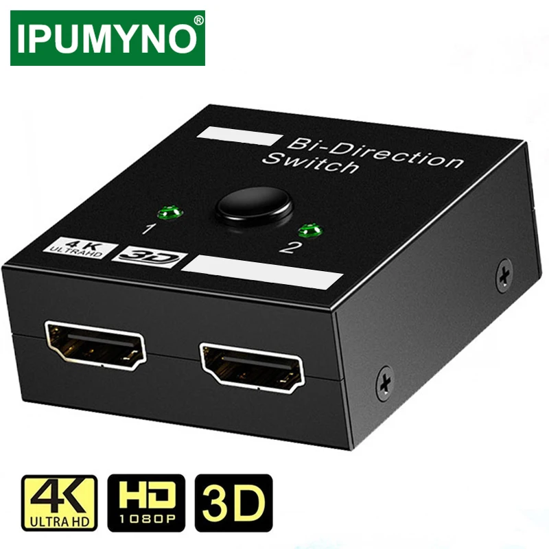 Dwukierunkowy konwerter Hdmi 4k 2.0 Splitter Switcher 1 w 2 Out Adapter Displayport do monitorowania projektorów Tv Laptop