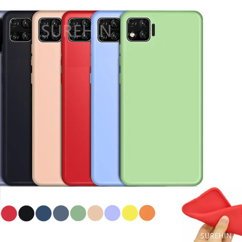 SUREHIN Soft Case For OPPO RENO 4F Cover Purple Yellow Blue RED Black Pink Green TPU Conque Silicone Cover For OPPO RENO 4F Case