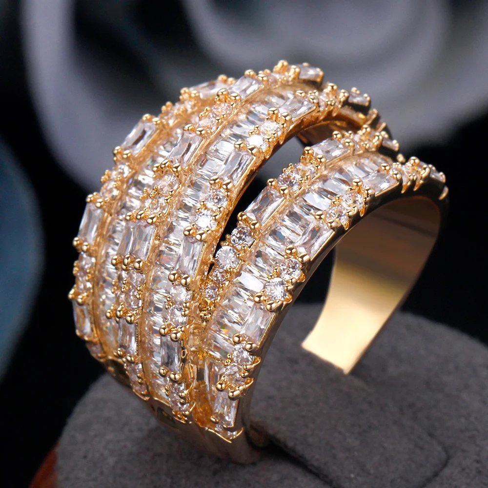 

Bride Talk Luxury Trendy Women Ring Colorful Cubic Zirconia Wedding Rings Jewelry High Quality Christmas New Year Gift