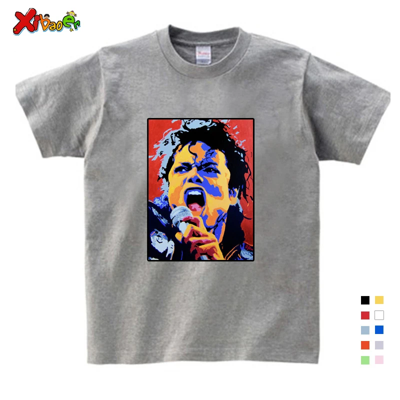 

Children's T-shirt Boys Girls Rock N Roll Star Tops T Shirt Kids Kpop Cool Clothes Punk Casual Loose Cartoon Printing T-shirt