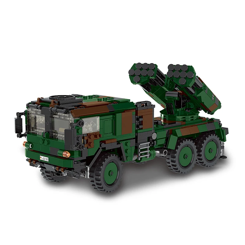 The Military high-tech Weapon Army Theme German Lars-2 Rocket Launcher Armored Tank Building Blocks WW2 Model Bricks Toys Gifts