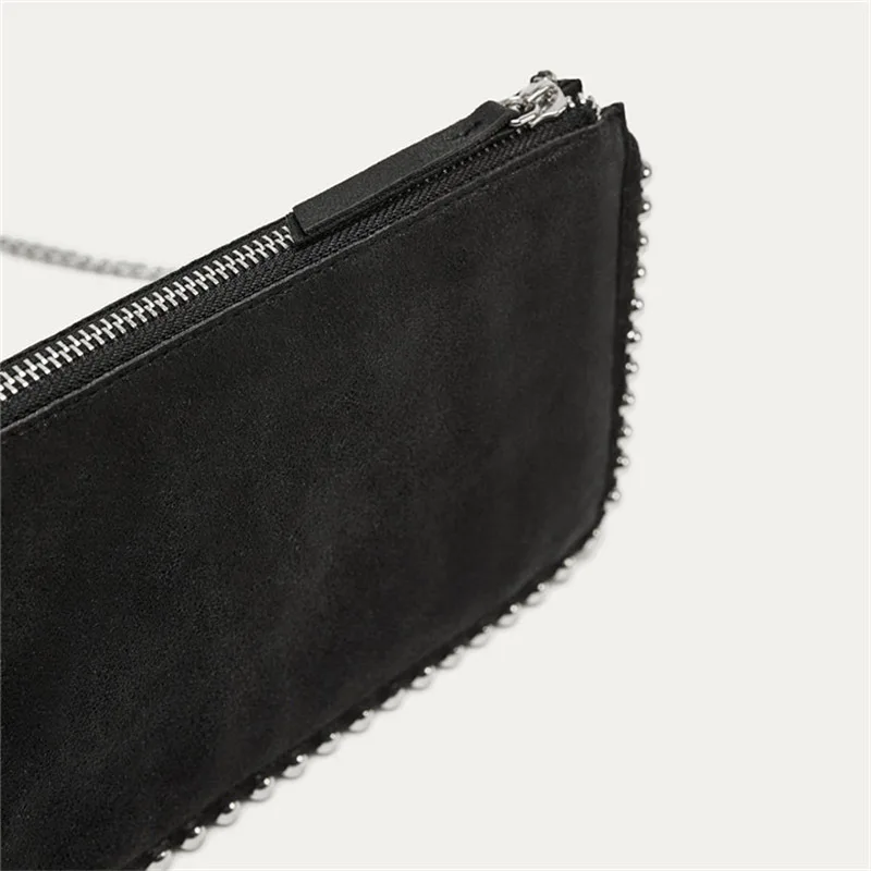 Torebki damskie PU Flap Fashion nit mroczny styl torby na ramię Pures i torby Crossbody styl amerykański wieczorowa kopertówka