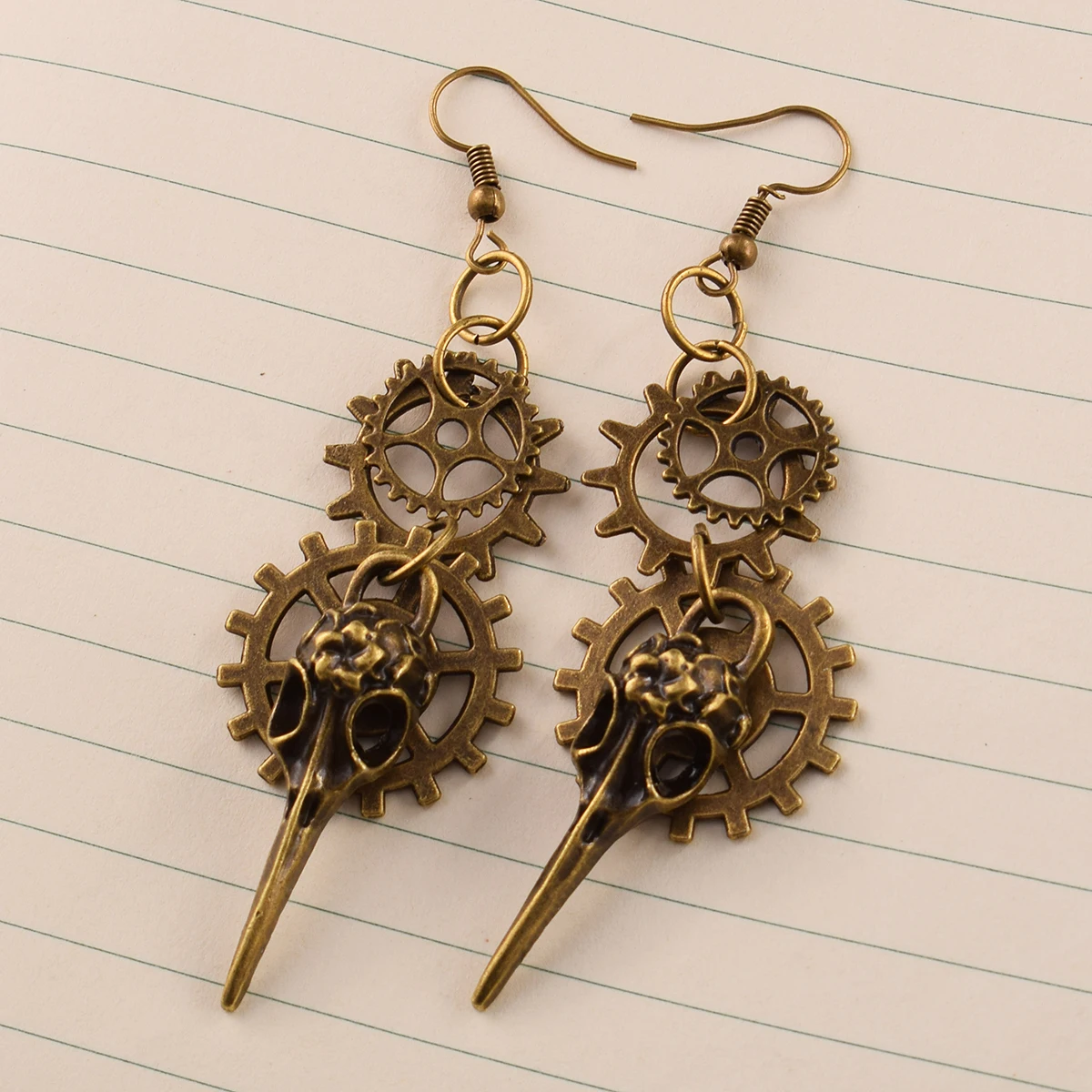 Steampunk Earrings Gear Goth Butterfly/Wings Style