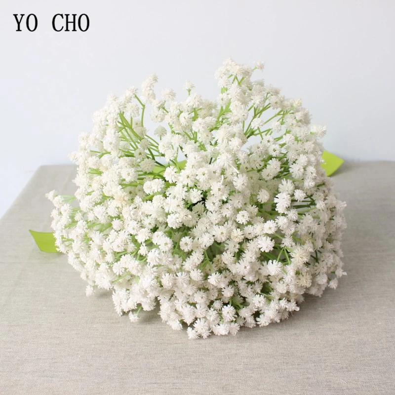 YO CHO Bridal Bouquets PU Artificial Flower Wedding Bouquet Babysbreath Wedding Flowers Bridesmaids Accessories Wedding Bouquets