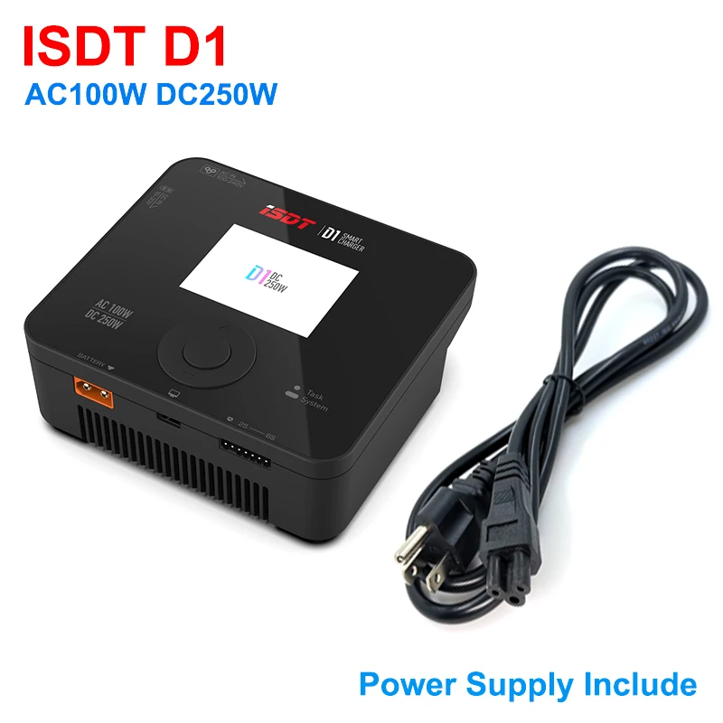 

ISDT D1 AC 100W DC 250W Smart Battery Balance Charger For Lilon LiPo LiHV NiMH Pb Gaoneng Tattu Battery RC Models