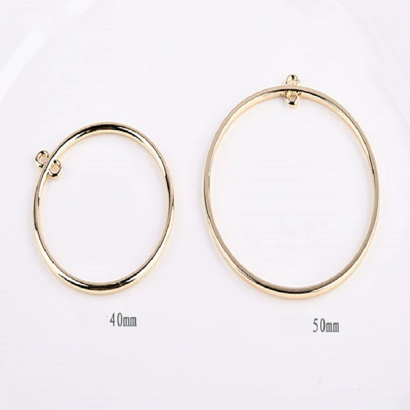 Korea Geometric Alloy Electroplated Double Hanging Round Round DIY Earrings Accessories Material Package（8pieces）