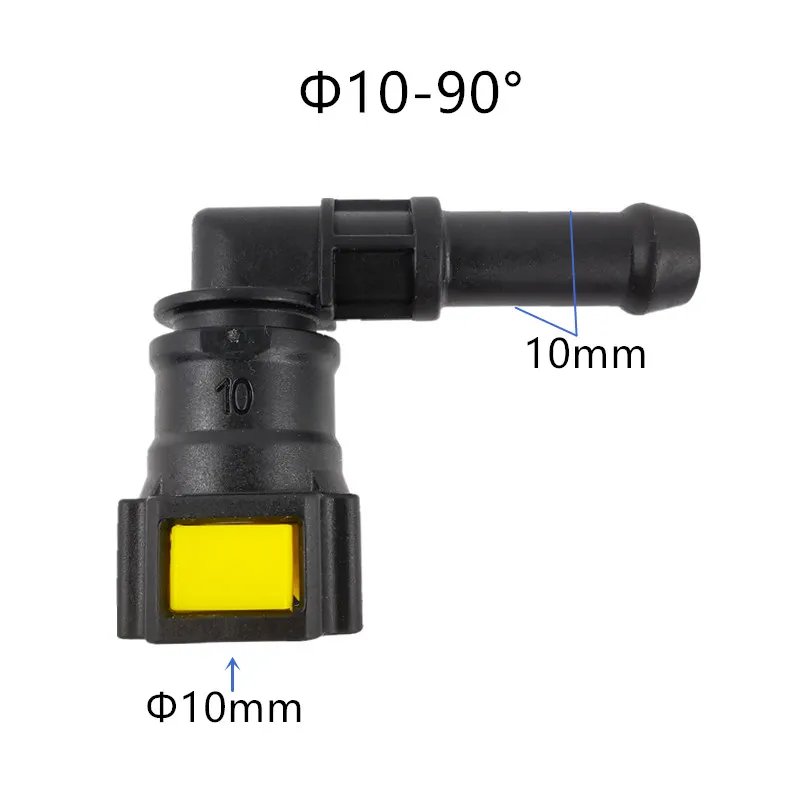 10mm D10 Fuel line quick connector fuel quick fittings female connector of 180 90 degree with double button 2 pcs a lot