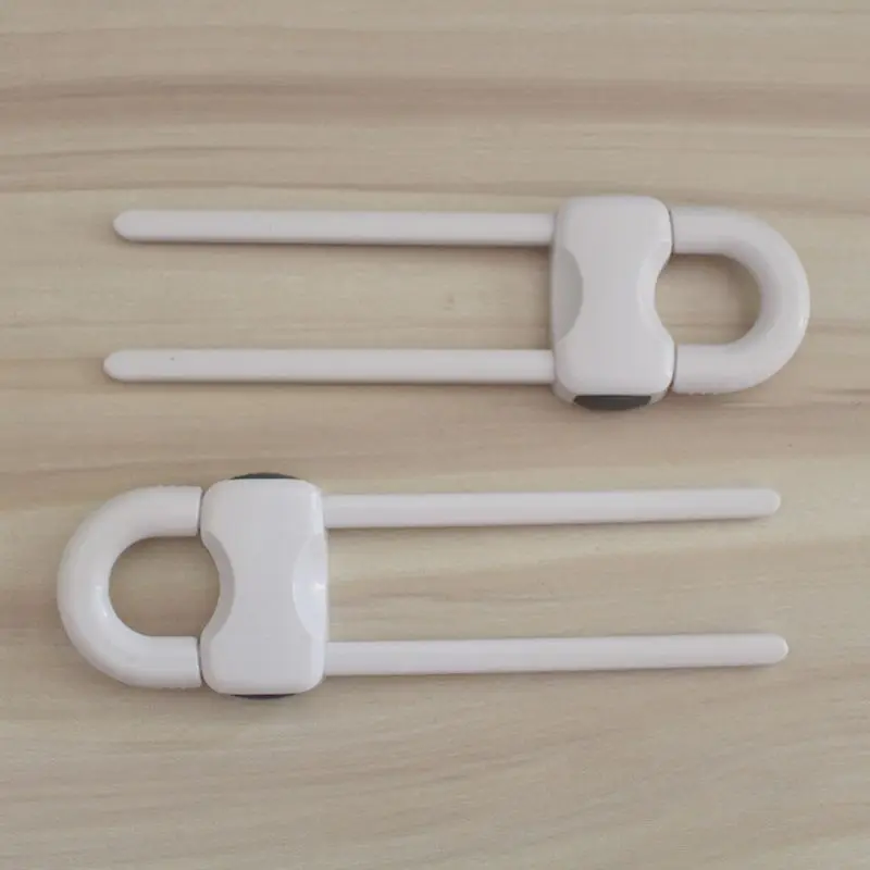 2 Pack Child Safety Sliding Cabinet Locks Baby U Shape Sliding Safety Latch Lock P31B