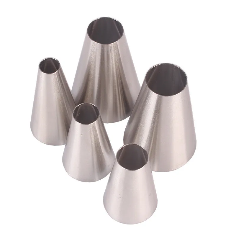 Cake Decorating Tools Round Pastry Nozzles Stainless Steel Writing Tips Icing Piping Nozzle Confectionery Cream Pastry Cake Tool