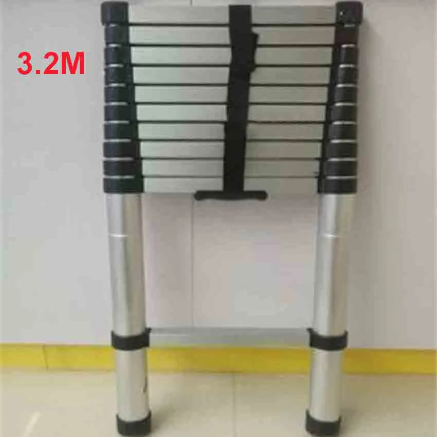 

Portable Safety Extension Ladder Thick Aluminum Alloy Single-sided Straight Ladder Household 3.2 Meters 11-Step Ladder