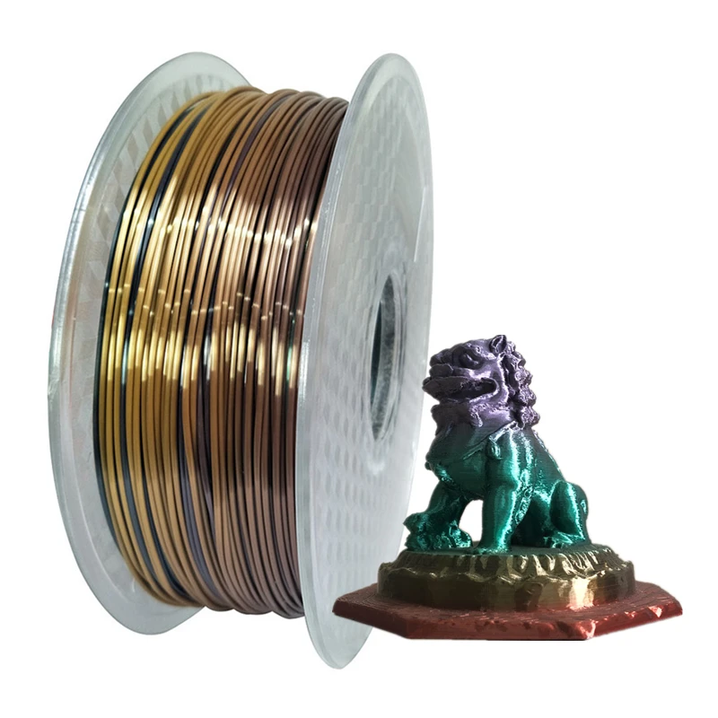 

Rainbow Silk PLA 1.75mm 3D Printer Filament Luxury Silky Rich Luster 250g/500g/1kg Shiny 3D Pen Printing Materials Consumables