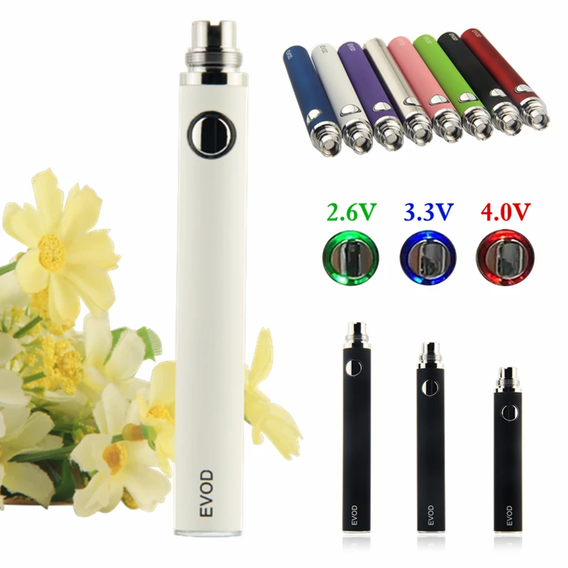 Cigarrillo electrónico EVOD, vaporizador de voltaje Variable 510, bolígrafo de vapeo de rosca de 650mah, 900mah, 1100mah, batería para atomizador CBD