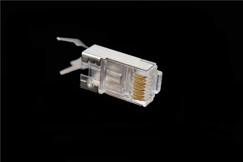 50PCS/lot Cat 7 8P8C Network RJ 45 Cable Crimp Ethernet Connector LAN 10Pcs CAT7 Metal Shielded RJ45 Connectors Modular Plug