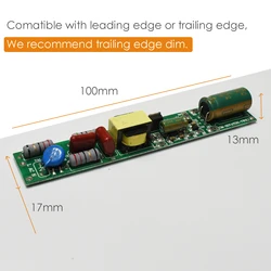 Lineaire Scr Dimmen Triac Dimbare Niet-Geïsoleerde Silm Voeding 100Mm Trialing Rand Driver Voor Led Buis Licht 240ma 50V-80V