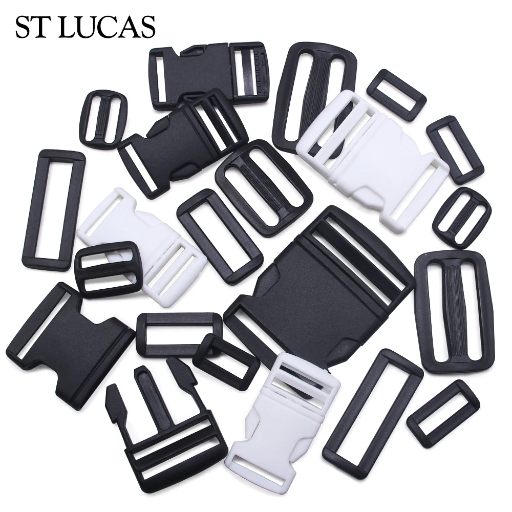 Plastic Black Buckle Loop For Shoolbag Backpack Strap Luggage Adjustable Buckles Belt Suitcase Accessories Handmade DIY